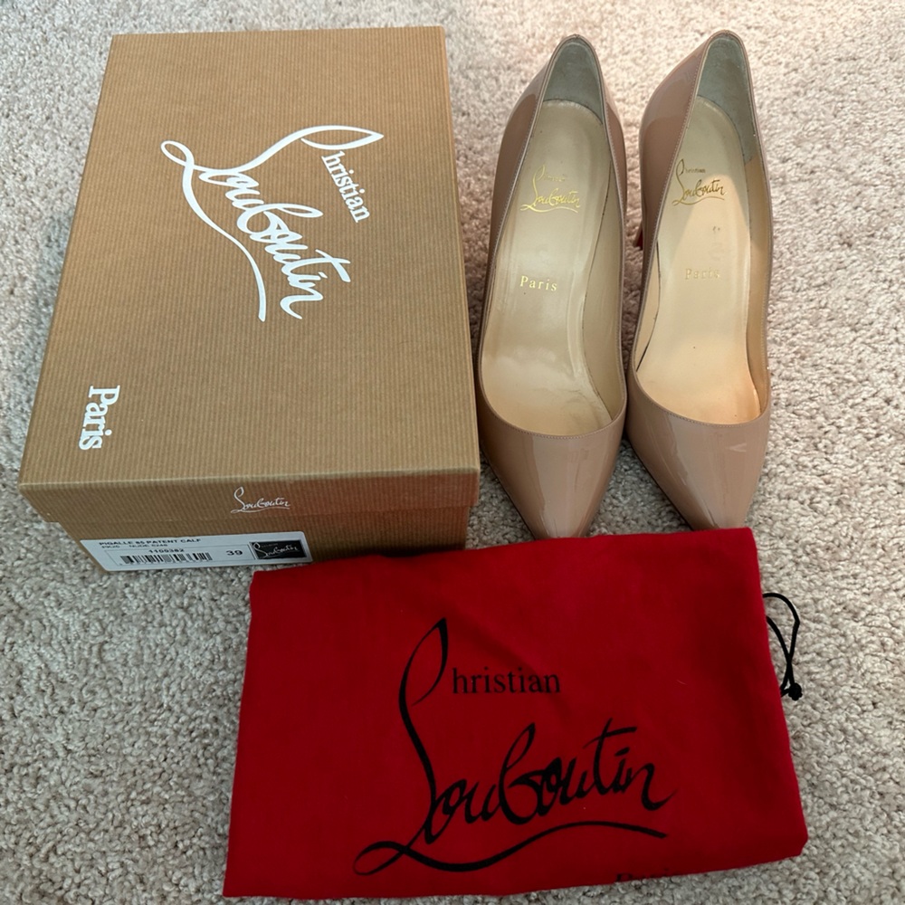 Christian Louboutin Pigalle 85 Patent Calf Pumps